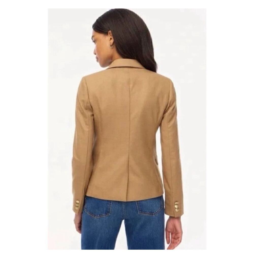 J. Crew Women’s Schoolboy Blazer Wool Blend Tan Camel size 14 - Picture 2 of 16